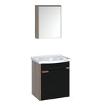 kit gabinete para banheiro a j rorato suspenso capri preto 38,9cm (mp)