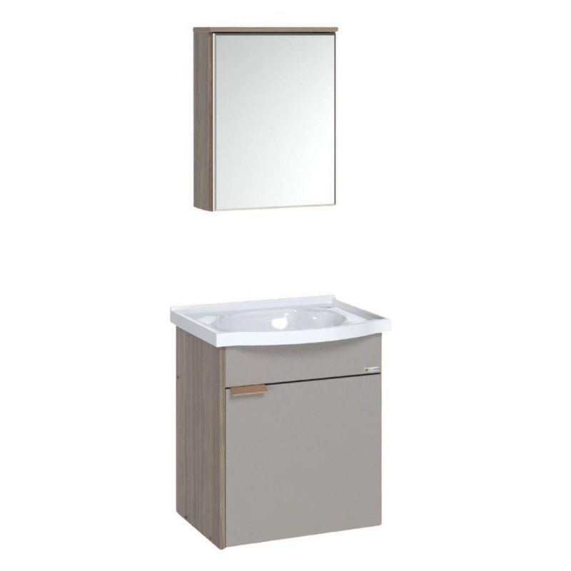 kit gabinete para banheiro a j rorato suspenso capri gianduia 38,9cm (mp)