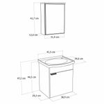 kit gabinete para banheiro a j rorato suspenso capri gianduia 38,9cm (mp)