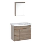 kit gabinete para banheiro a j rorato suspenso capri nogal 55,4cm (mp)