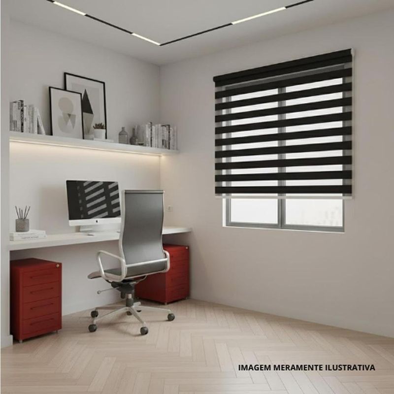 persiana rolo duplo evolux 140x160cm preto (mp)