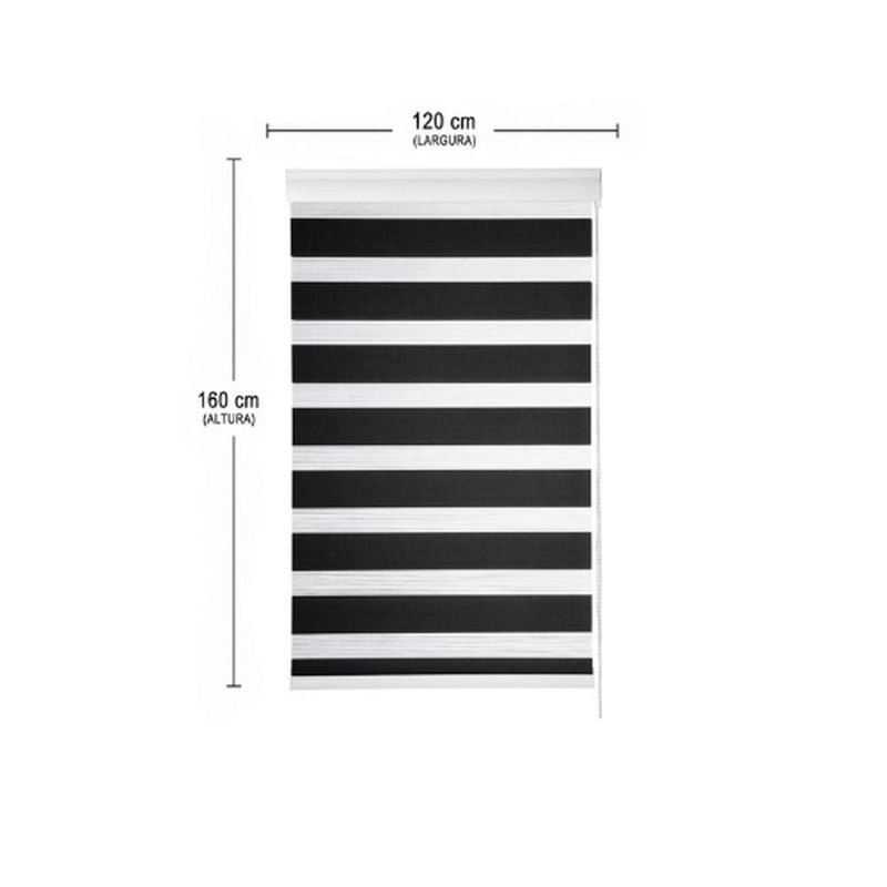 persiana rolo duplo evolux 120x160cm preto (mp)