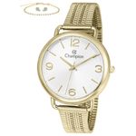 kit relógio feminino champion dourado cn21416d