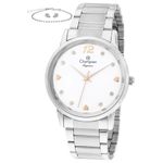 kit relógio feminino champion prata cn24066j