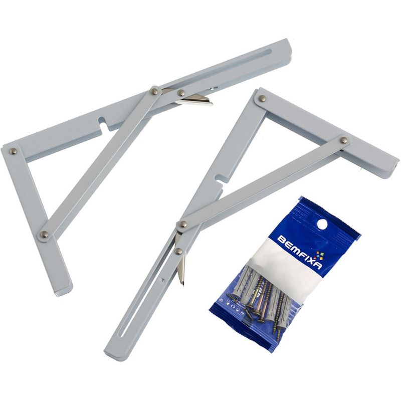 suporte dobrável para mesa pequeno bemfixa branco 6260