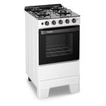 fogão 4 bocas esmaltec super glass branco f4vab