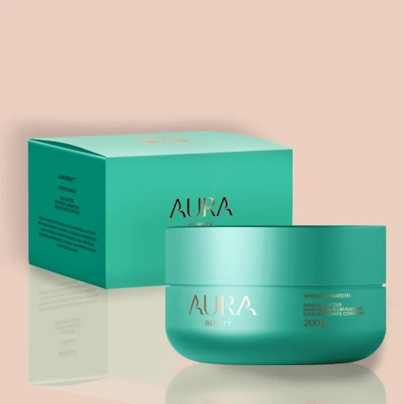 manteiga iluminadora corporal aura beauty afrodite garden 200g