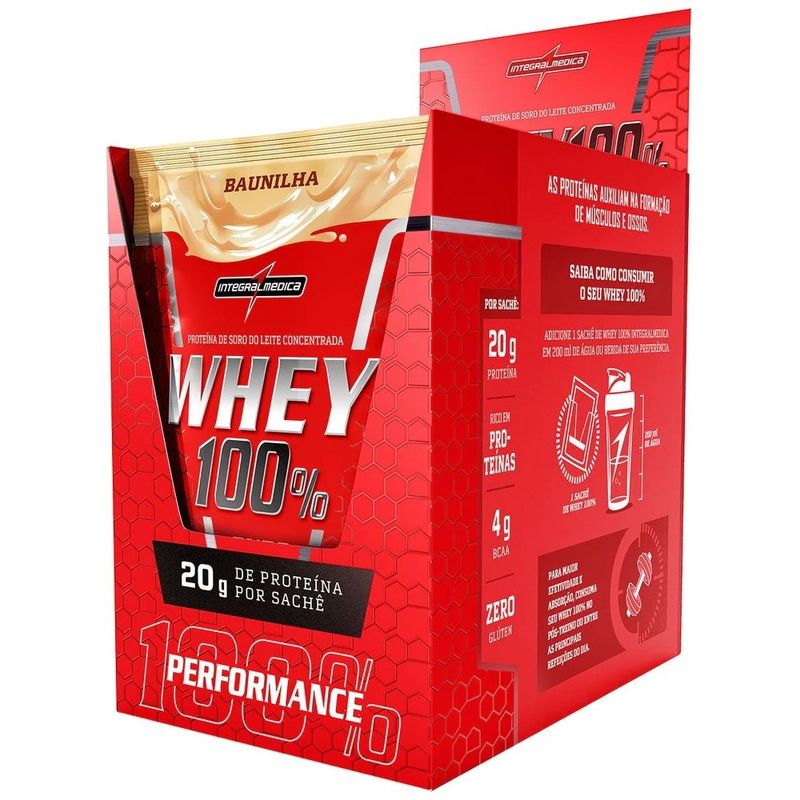 whey 100% integralmedica sabor baunilha 30g