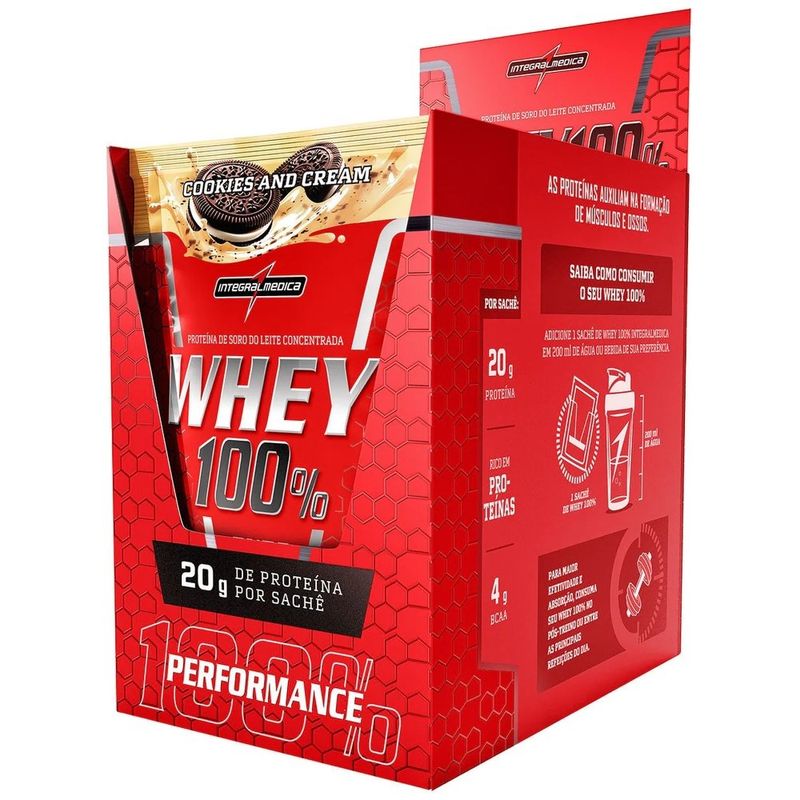 whey 100% integralmedica sabor cookies 30g
