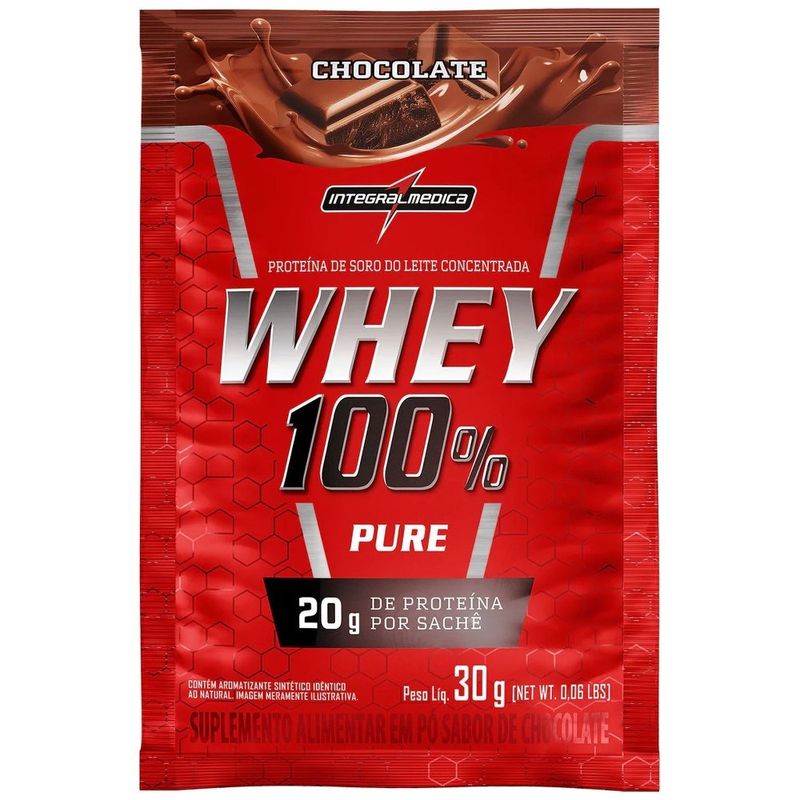 whey 100% integralmedica sabor chocolate 30g