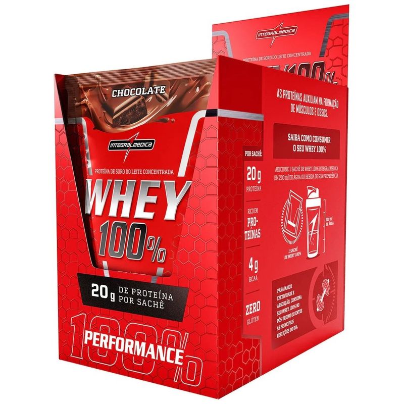 whey 100% integralmedica sabor chocolate 30g