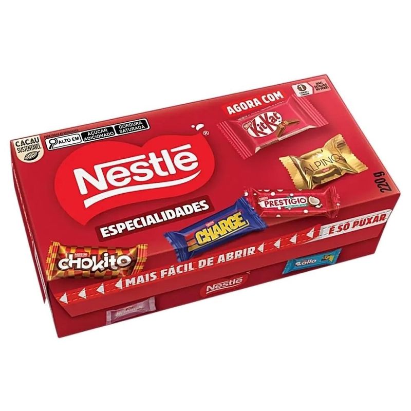 caixa de chocolate especialidades nestlé 220g