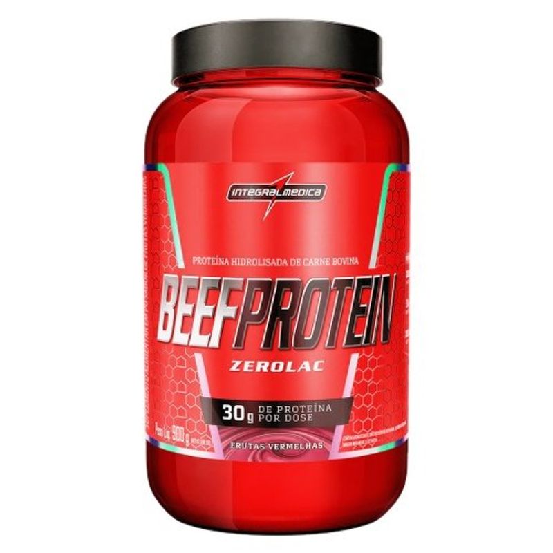 beef protein integralmedica proteína bovina em pó zero lactose sabor frutas vermelhas 900g