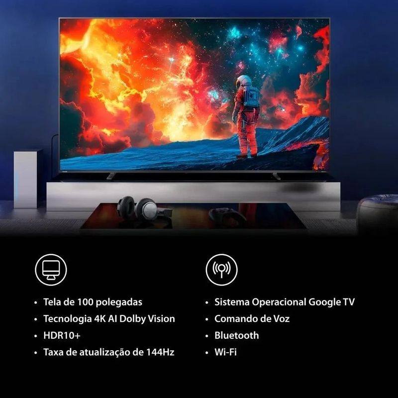 smart tv toshiba 100" 4k qled 100z670rs (mp)
