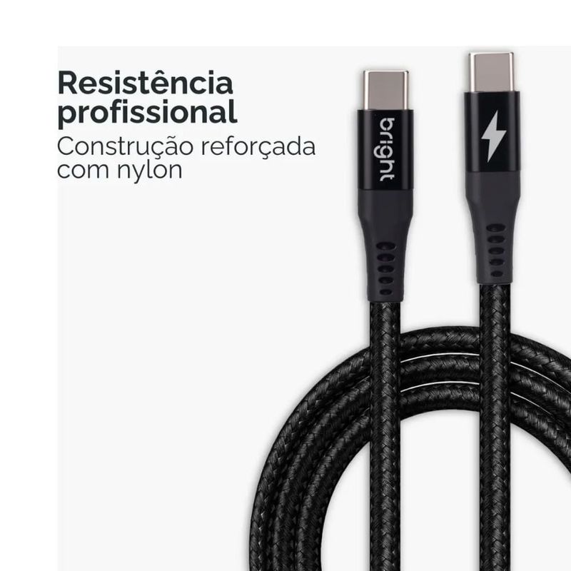 cabo tipo-c bright 3a 1 metro preto cb009 (mp)