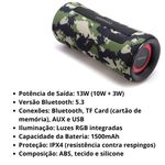 caixa de som bright daewoo soundbox bluetooth camuflada dw1367ca (mp)