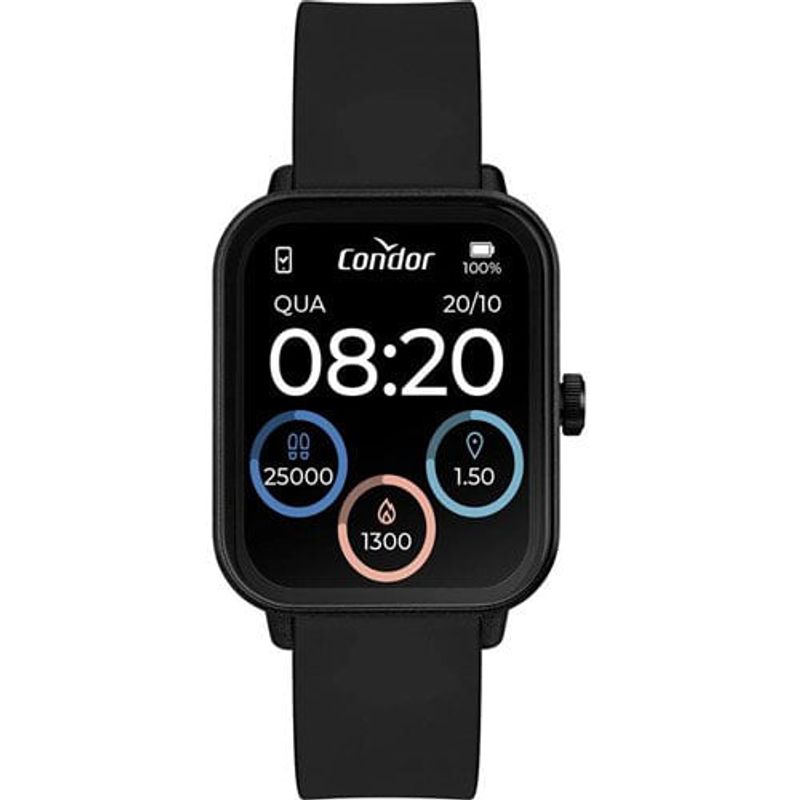 smartwatch condor unissex digital preto cosmart1maa/8p