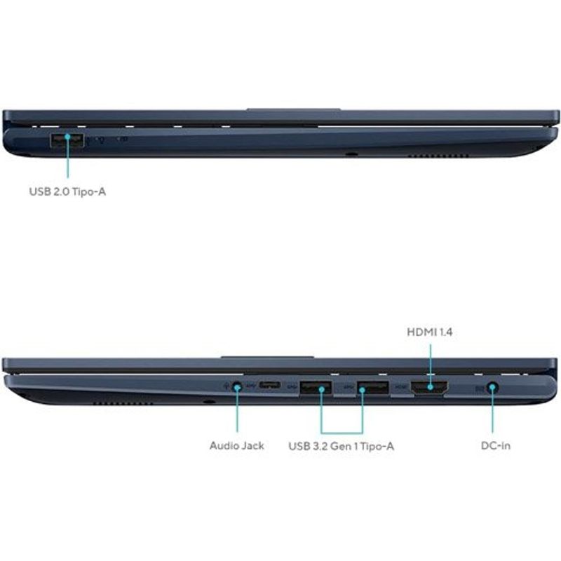 notebook asus vivobook intel core i3 128gb ssd 8gb ram tela fhd 14" windows 11 home azul x1404va-v14.i38128 as-b