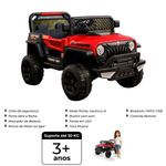 carro jipe bang toys adventure 12v vermelho 2450 (mp)
