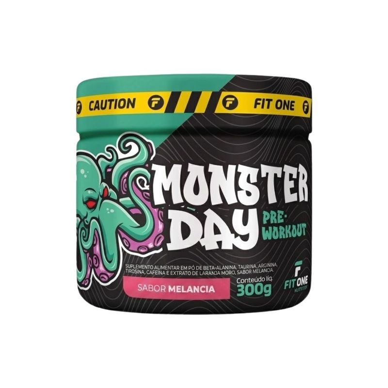 pré-treino fit one monster day melancia 300g (mp)