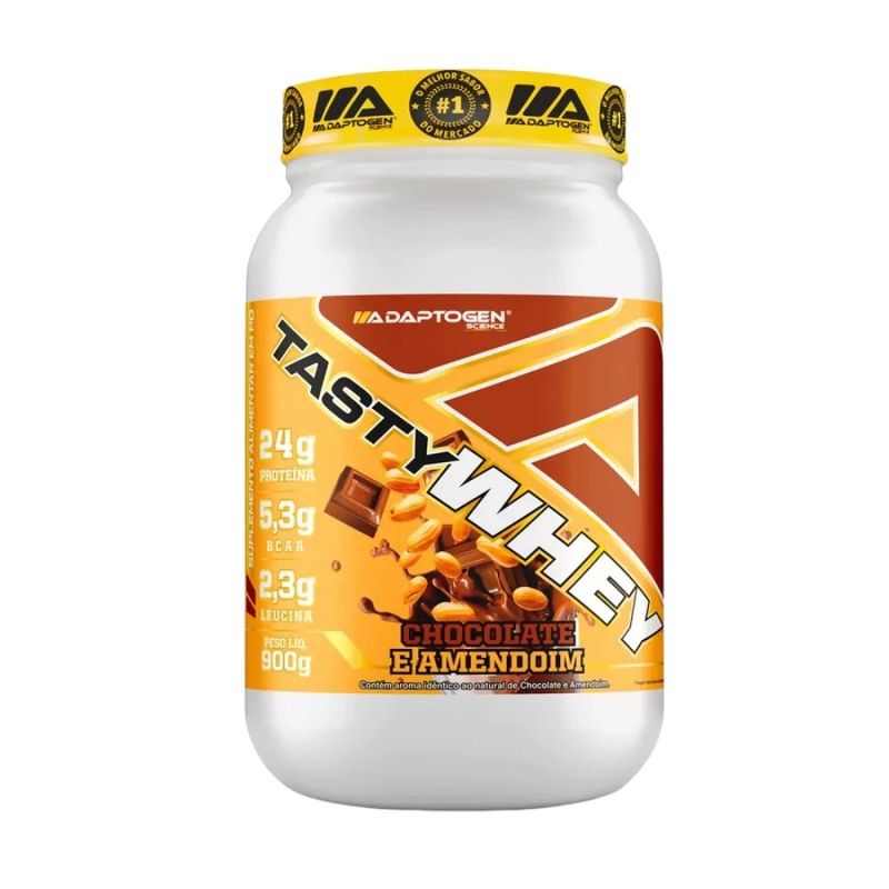 tasty whey protein adaptogen 3w gourmet chocolate e amendoim 900g (mp)