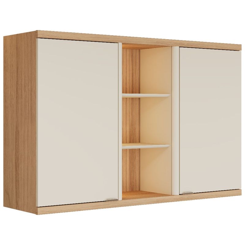armário aéreo 2 portas baumon manaós off white 78x120x33 810015116