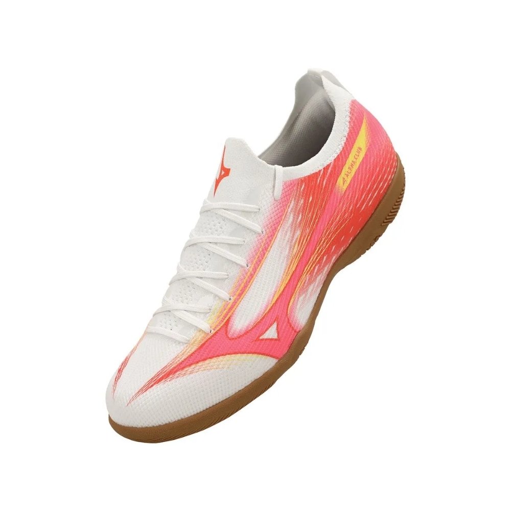 Chuteira Futsal n°40 Mizuno Alpha Club Branco e Rosa