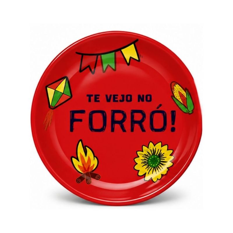 prato de sobremesa melamina florarte são joão 20cm sortido (mp)