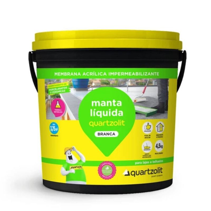 impermeabilizante manta líquida quartzolit 4,5kg branco (mp)