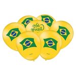 balão festcolor vai brasil amarelo 25 unidades 114217 (mp)