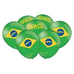 balão festcolor vai brasil verde 25 unidades 114220 (mp)