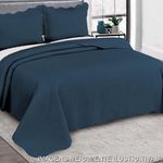 kit colcha queen 3 peças camesa bullet 240x260cm azul marinho 8675 (mp)
