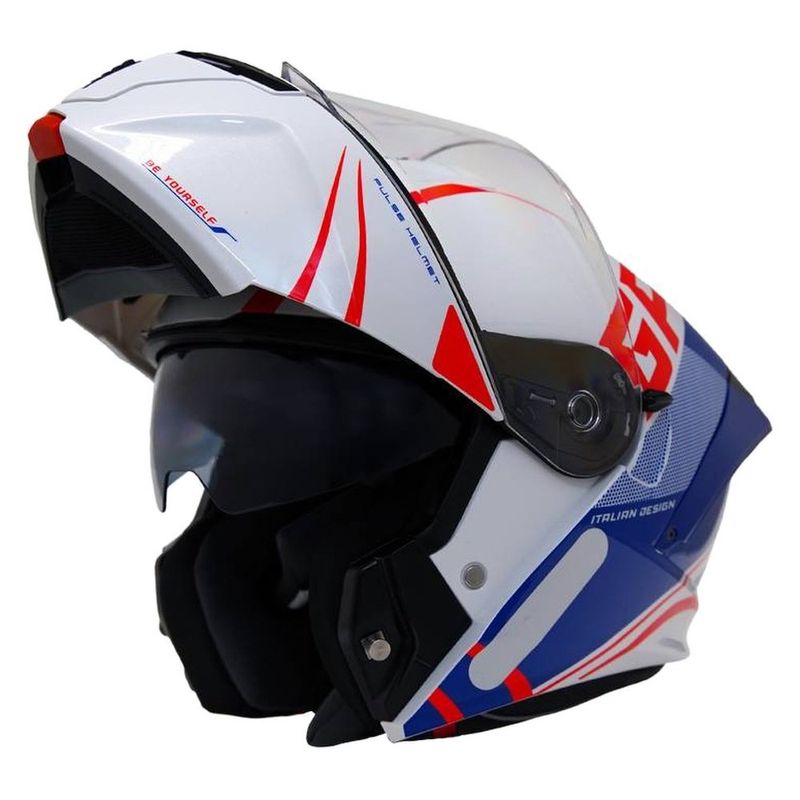 capacete gp tech a128 sv pulse escamoteável be yourself 60 branco e azul (mp)