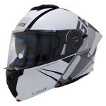 capacete gp tech a128 sv pulse escamoteável be yourself 58 branco e cinza (mp)