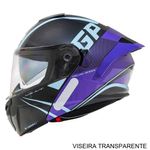 capacete gp tech a128 sv pulse escamoteável be yourself 60 preto e roxo (mp)