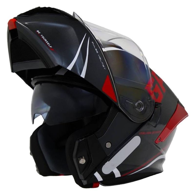 capacete gp tech a128 sv pulse escamoteável be yourself 58 preto e vermelho (mp)