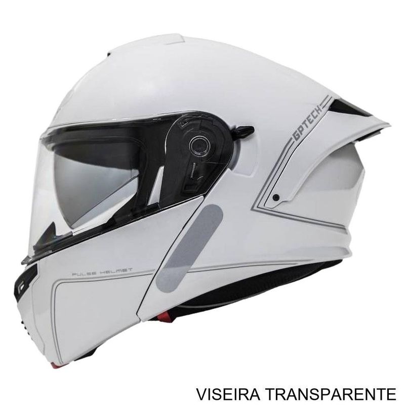 capacete gp tech a128 sv pulse escamoteável mono 61 branco (mp)