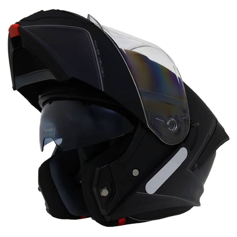 capacete gp tech a128 sv pulse escamoteável mono 60 preto fosco (mp)