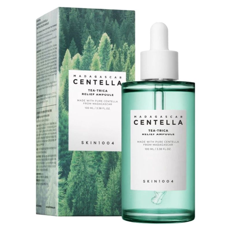 ampola facial antiacne coreana skin1004 tea-trica relief centella calmante 100ml