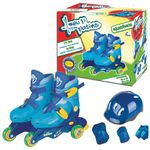 kit patins fênix triline azul tl-01a 26-29