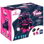kit patins fênix 4 rodas preto/rosa pf-04 g 36 - 39