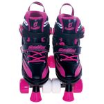 kit patins fênix 4 rodas preto/rosa pf-04 g 36 - 39