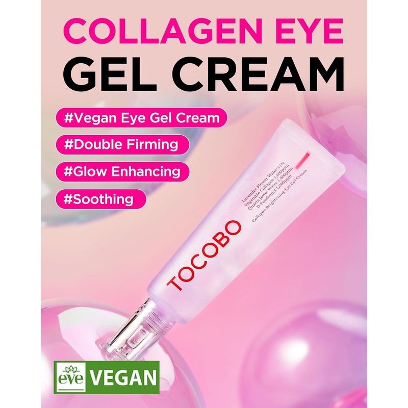 creme gel contorno olhos coreano tocobo collagen brightening eye cream 30ml