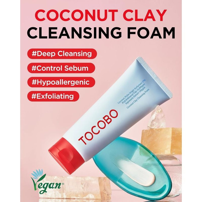 espuma limpeza facial coreana tocobo coconut clay cleansing foam 150ml
