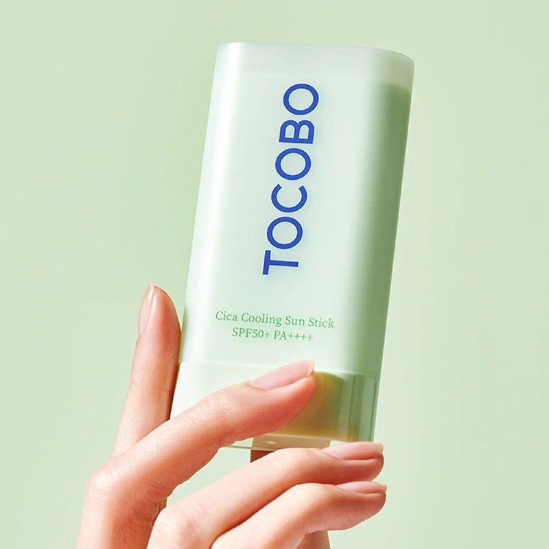 protetor solar facial coreano tocobo cica cooling sun stick fps50 pa++++ refrescante18g