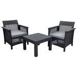 conjunto para jardim ideal 3 peças mesa e cadeiras cinza y-bi