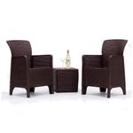 conjunto para jardim ideal 3 peças mesa e cadeiras marrom y-bi