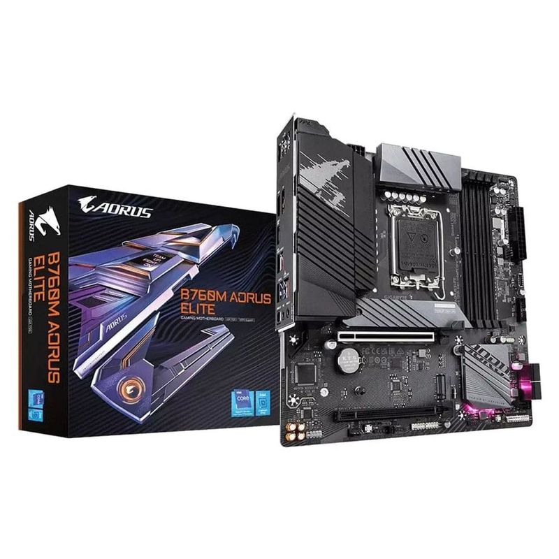 placa mãe gigabyte b760m aorus elite lga 1700 ddr5 12ª e 13ª geração (mp)