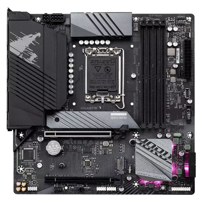 placa mãe gigabyte b760m aorus elite lga 1700 ddr5 12ª e 13ª geração (mp)