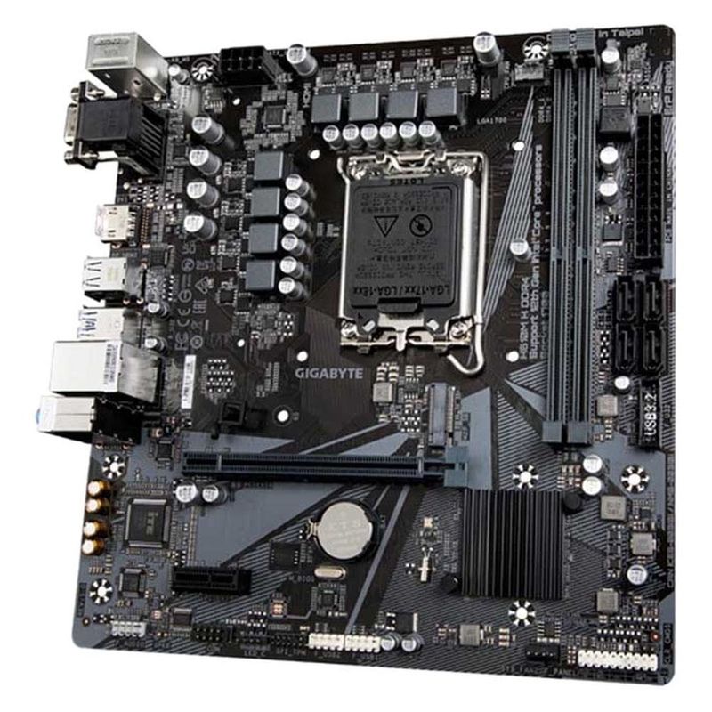 placa mãe gigabyte h610m h matx intel lga 1700 ddr4 12ª geração (mp)